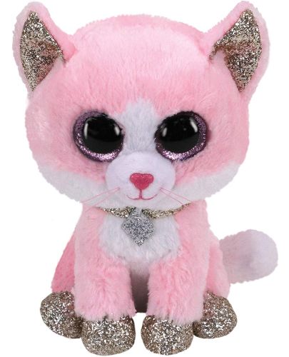 Плюшена играчка TY Toys - Коте Fiona, розово, 15 cm - 1
