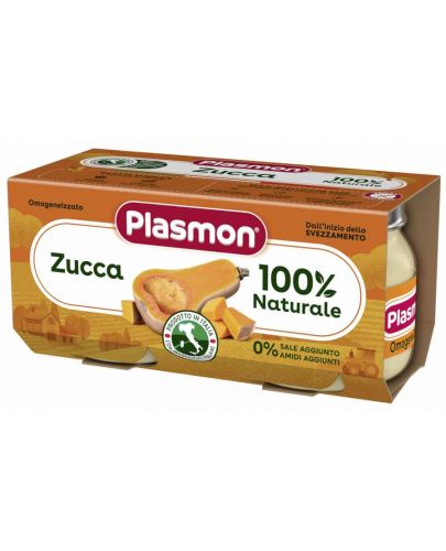 Плодово пюре с тиква Plasmon, 2 х 80 g - 1