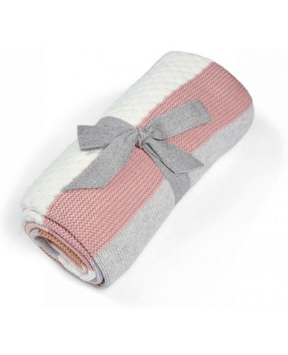 Плетено одеяло Mamas & Papas, 70 х 90 cm, Multi Stripe Pink - 1