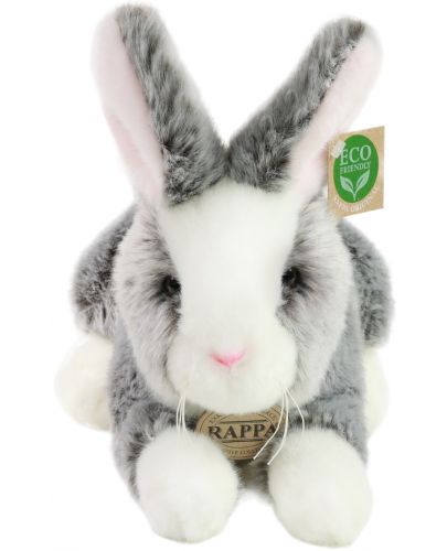Плюшена играчка Rappa Еко приятели - Зайче с розови уши, стоящо, 23 cm - 2