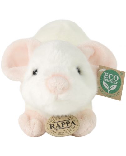 Плюшена играчка Rappa Еко приятели - Бяло мишле, стоящо, 21 cm - 2