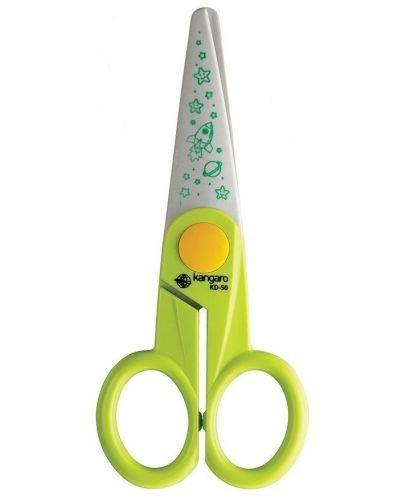 Пластмасова детска ножица Kangaro - KD-50, зелена - 1