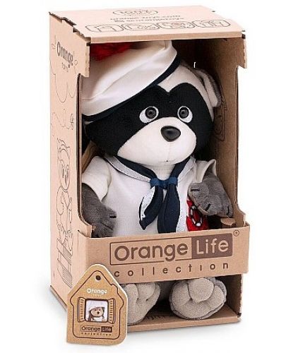 Плюшена играчка Оrange Toys Life - Енот Дени, с морско костюмче и шапка, 20 cm - 2