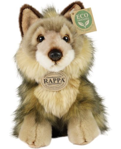Плюшена играчка Rappa Еко приятели - Вълк, седящ, 20 cm - 2