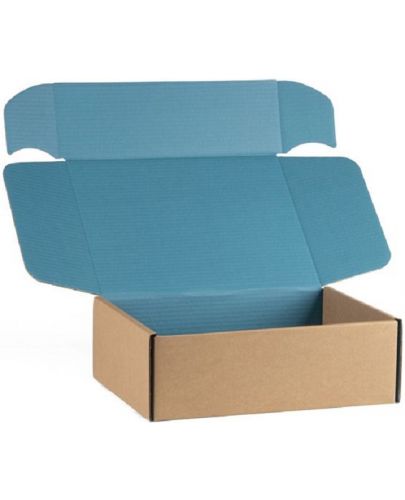 Подаръчна кутия Giftpack - 33 x 18.5 x 9.5 cm, крафт и синьо - 3