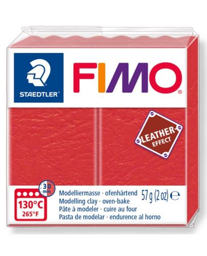 Полимерна глина Staedtler Fimo - Leather 8010, 57g, светлочервена - 1