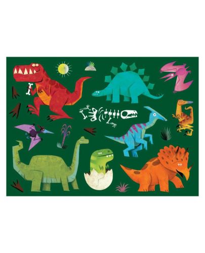 Постер за оцветяване Crocodile Creek - Динозавър, с 8 пастела - 3
