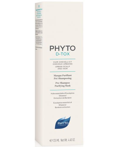 Phyto Phytodetox Почистваща маска за коса Pre Shampoo, 125 ml - 1