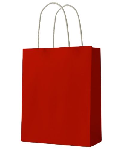 Подаръчна торба S. Cool - крафт, червена, М, 12 броя - 1