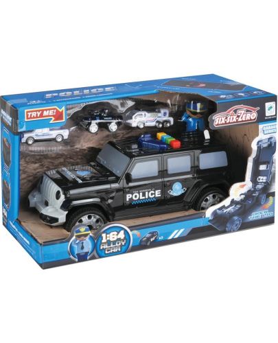 Полицейски джип Zhorya - Six Six Zero, с 3 коли и фигурка - 1