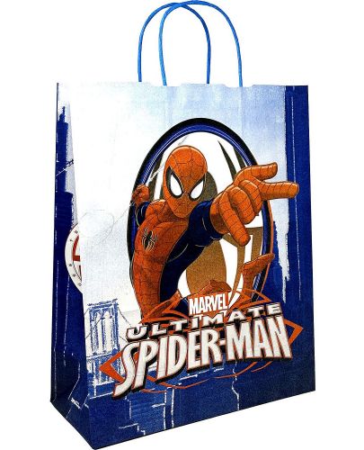 Подаръчна торбичка S. Cool - Ultimate Spider-Man, бяла и синя, XL - 1