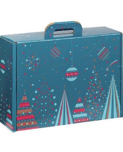 Подаръчна кутия Giftpack Bonnes Fêtes - Синя, 34.2 cm - 1