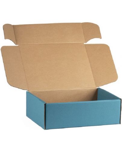 Подаръчна кутия Giftpack - 33 x 18.5 x 9.5 cm, крафт и синьо - 1