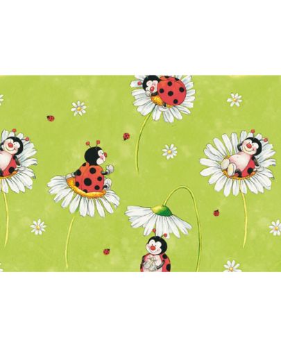 Подаръчна хартия Susy Card - Калинки и цветя, 70 x 200 cm - 1
