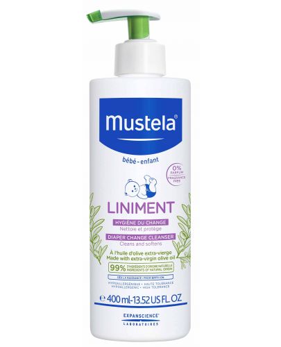 Почистващо бебешко мляко при смяна на пелени Mustela - Liniment, 400 ml - 1