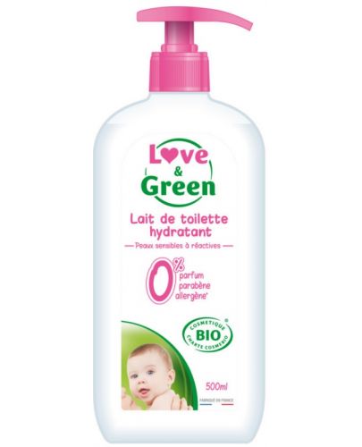 Почистващо мляко Love & Green - Без аромат, 500 ml - 1