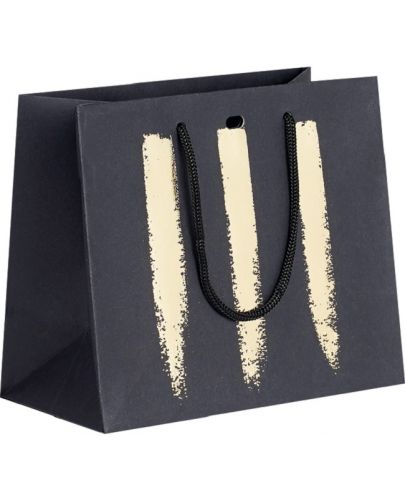 Подаръчна торбичка Giftpack - 20 х 10 х 17 cm, черно и златно - 1