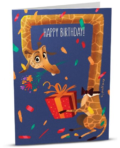 Поздравителна картичка iGreet - Жирафски рожден ден - 1