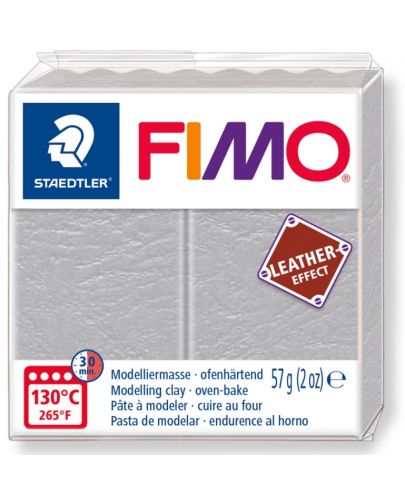 Полимерна глина Staedtler Fimo - Leather 8010, 57g, сива - 1