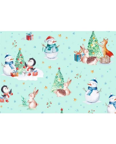 Подаръчна хартия Susy Card - снежни човечета, 70 х 200 cm - 1