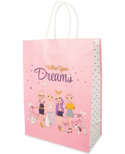 Подаръчна торбичка - Dreams, розова, L - 1