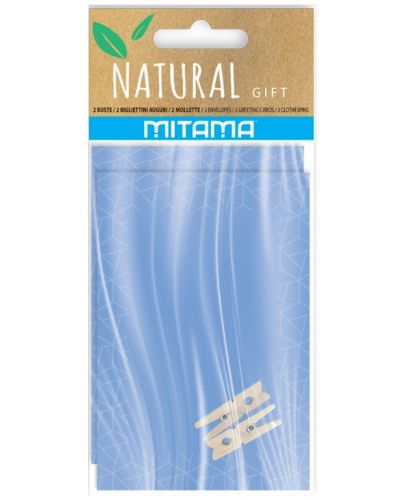 Поздравителни картички Mitama Natural Gift - 2 броя, с плик, асортимент - 4