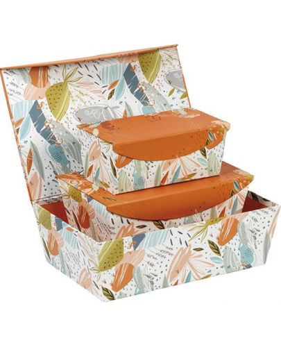 Подаръчна кутия Giftpack - 35 x 23 x 11 cm, с цветен десен и магнитно затваряне - 2