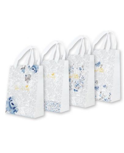 Подаръчна вертикална торбичка Spree - Blue Flowers, асортимент - 1
