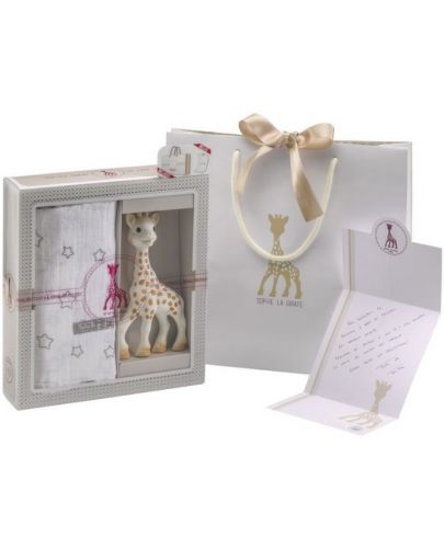 Подаръчен комплект Sophie la Girafe - Жирафче Софи с пелена - 1