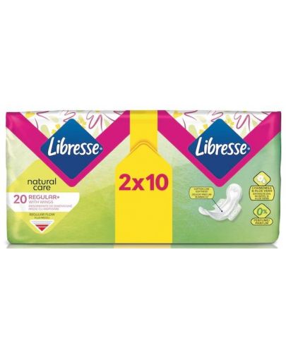 Превръзки с крилца Libresse - Natural Care, Normal Duo, 20 броя - 1