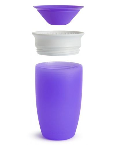 Преходна чаша Munchkin - Miracle 360° Sippy Cup, 285 ml, лилава - 3
