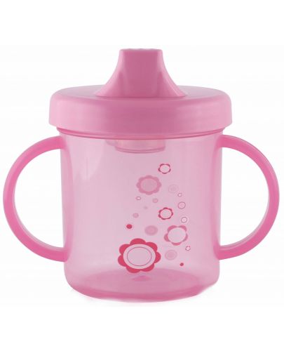 Преходна чаша с дръжки Lorelli Baby Care - 210 ml, Розова - 1