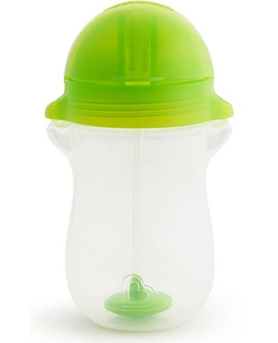 Преходна чаша със сламка Munchkin - Click Lock Weighted Straw, 285 ml, зелена - 2