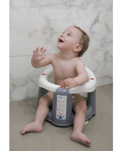 Противоплъзгаща седалка за баня и хранене BabyJem - Бяла - 2