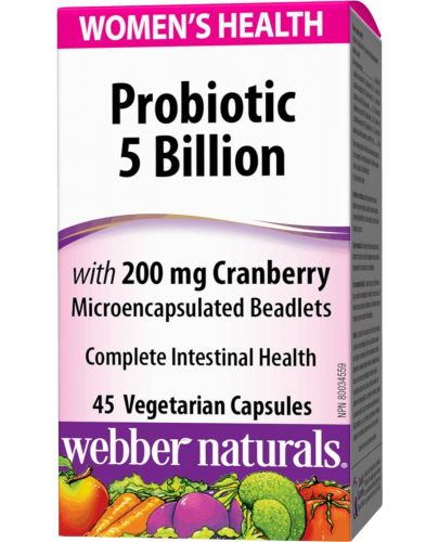Probiotic 5 Billion, 45 веге капсули, Webber Naturals - 1