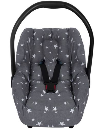 Протектор за стол за кола с предпазител за кръста Sevi Baby - Сиви звезди - 1