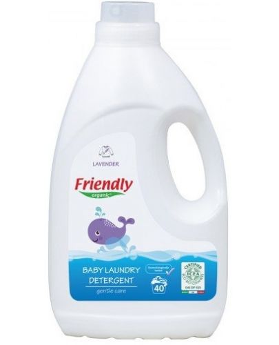 Препарат за пране Friendly Organic Lavender - За бебешки дрехи, 2 l - 1