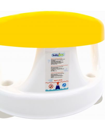Противоплъзгаща седалка за баня и хранене BabyJem - Жълта - 5
