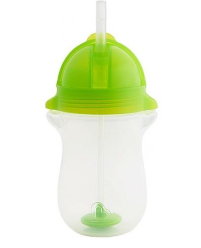 Преходна чаша със сламка Munchkin - Click Lock Weighted Straw, 285 ml, зелена - 1