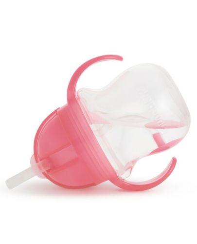 Преходна чаша с дръжки Munchkin - Click Lock Weighted Straw, 200 ml, розова - 4