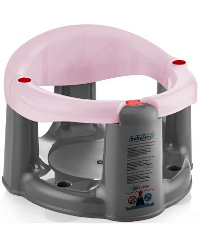 Противоплъзгаща седалка за баня и хранене BabyJem - Розова - 1