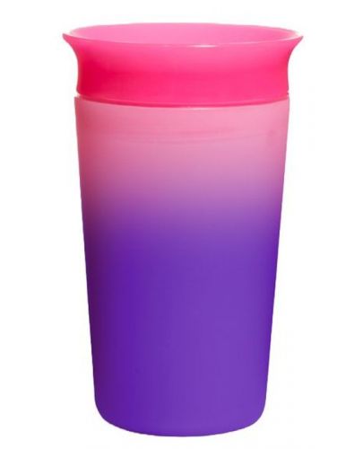 Преходна чаша Munchkin - Miracle 360° Colour Change, 255 ml, розова - 1