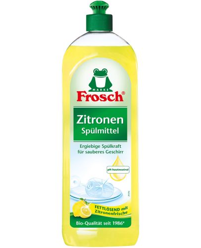 Препарат за миене на бебешки съдове Frosch - Жълт лимон, 750 ml - 1