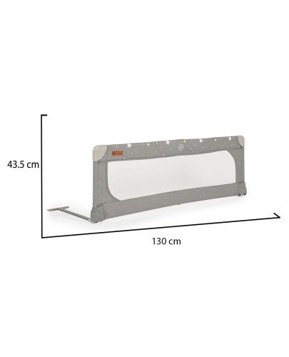 Преграда за легло от лен Cangaroo - 130 cm, сива - 5