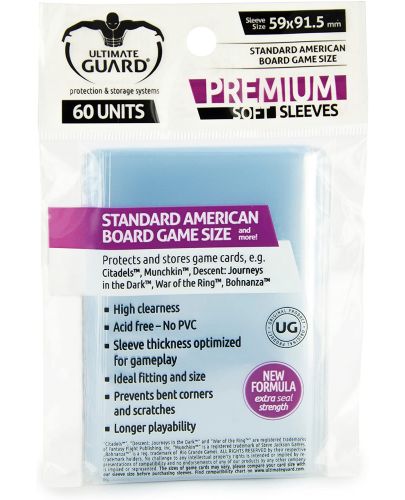 Протектори за карти Ultimate Guard for Board Game Cards Standard American (60 бр.) - 1