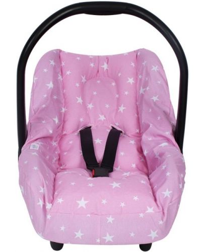 Протектор за стол за кола с предпазител за кръста Sevi Baby - Розови звезди - 1