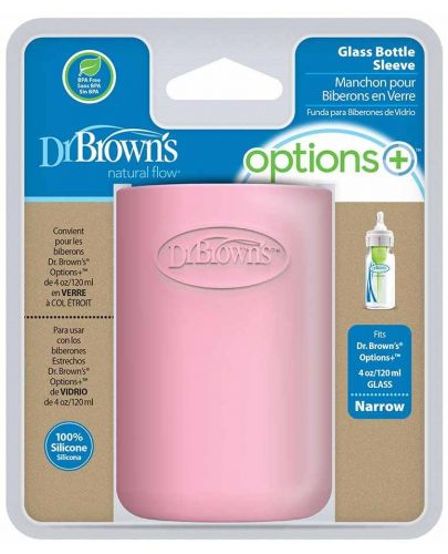 Протектор за стъклено шише Dr.Brown's - Options+ Narrow, 120 ml, Розов - 4