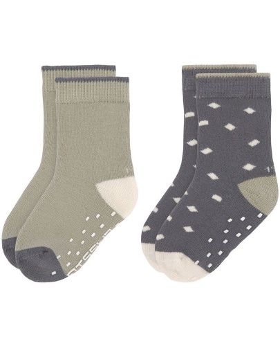 Противоплъзгащи чорапи Lassig - 19-22 размер, маслина, 2 чифта - 1