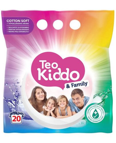 Прах за пране Teo Kiddo - Cotton soft, 20 пранета, 1.5 kg - 1