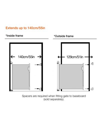 Разделители за монтаж на преграда Dreambaby - Retractable Gates, черни - 2